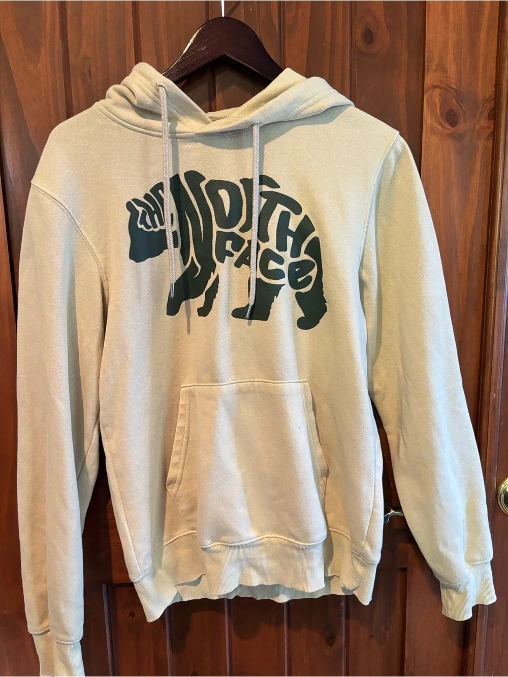 The North Face Men's Pullover Hoodie in Yellow with Forest Green Logo